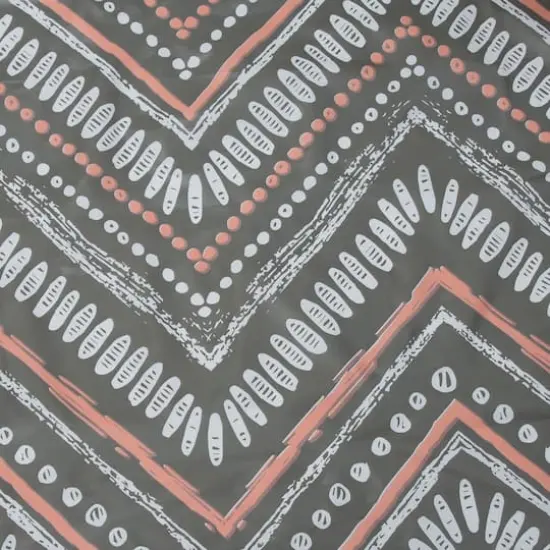 Bath Bliss Gray Dotted Chevron Design PEVA Shower Curtain {4}