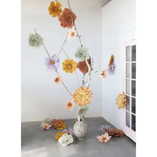 Brown Handmade Paper Camellia Flower Wall D&eacute;cor {4}