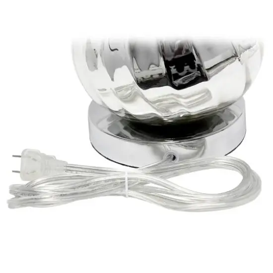 Lalia Home 20.5" Kissy Pear Table Lamp with Fabric Shade Chrome and White {9}