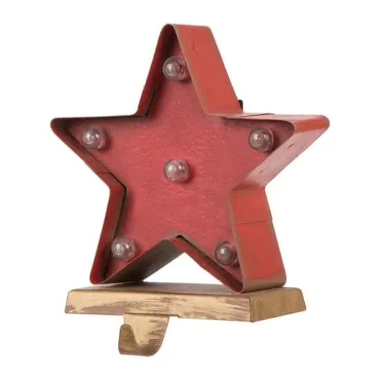 Glitzhome&reg; 7.5" Marquee LED Star Stocking Holder {4}