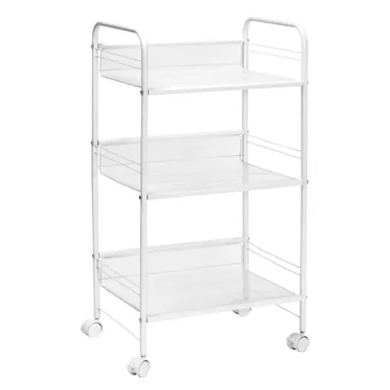 Honey Can Do White 3-Tier Mesh Rolling Cart {1}