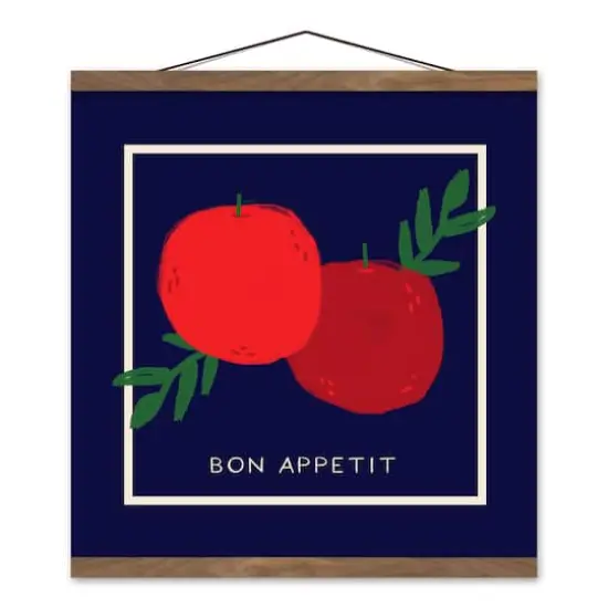 Bon Appetit Teak Hanging Canvas {1}