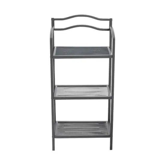 Household Essentials 3-Tier Metal Bathroom Storage Shelf Gray {6}