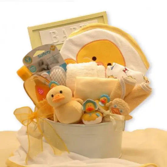 Bath Time Baby Yellow New Baby Basket {1}