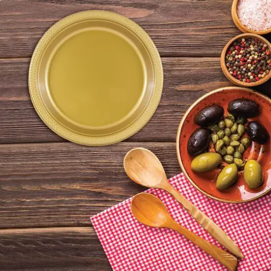 JAM Paper 9" Plastic Party Plates, 20ct. Gold {5}