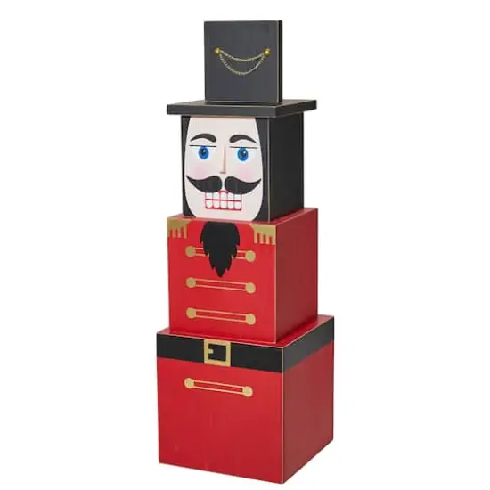 Glitzhome&reg; 36" Wooden Block Nutcracker Porch D&eacute;cor {1}