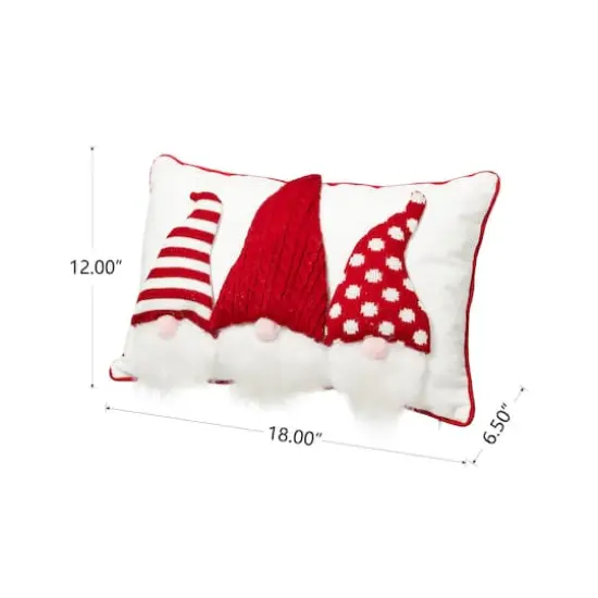 Glitzhome&reg; 3D Heavy Cotton Knitted Gnome Throw Pillow {5}
