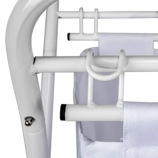 Household Essentials Rolling Laundry Hamper White {13}