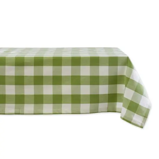 DII&reg; 84" Buffalo Check Tablecloth Antique Green and White {1}