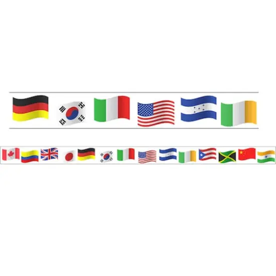 Charles Leonard World Flag Theme Magnetic Border, 48ft. {3}