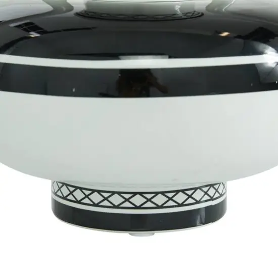 White Ceramic Eclectic Vase, 7" x 7" x 7" {3}