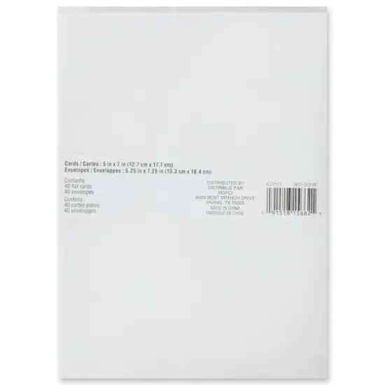 White & Gold Foil Flat Cards & Envelopes by Recollections&trade;, 5" x 7" {5}