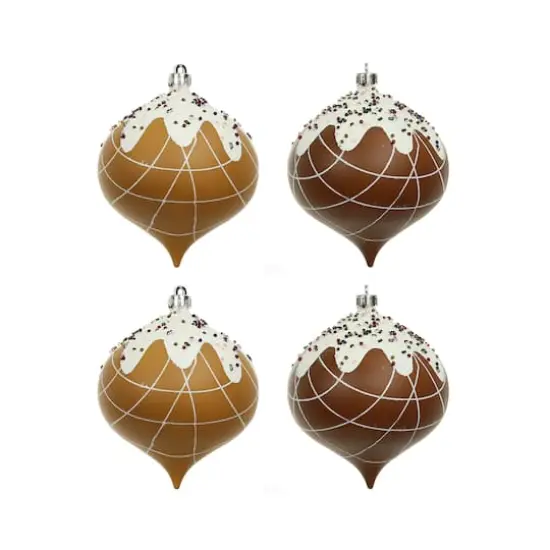4 Pack 4.7" Gingerbread Sprinkle Shatterproof Onion Ornaments by Ashland&reg; {1}