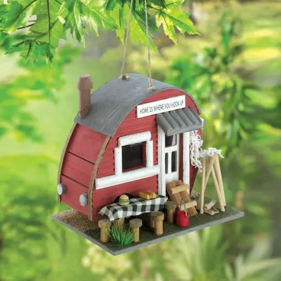 8'' Red Trailer Birdhouse {3}