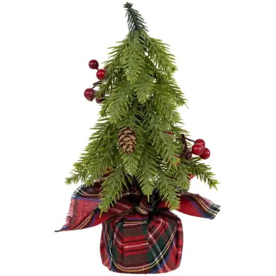 3 Pack 9" Unlit Mini Downswept Pine Artificial Christmas Tree {4}