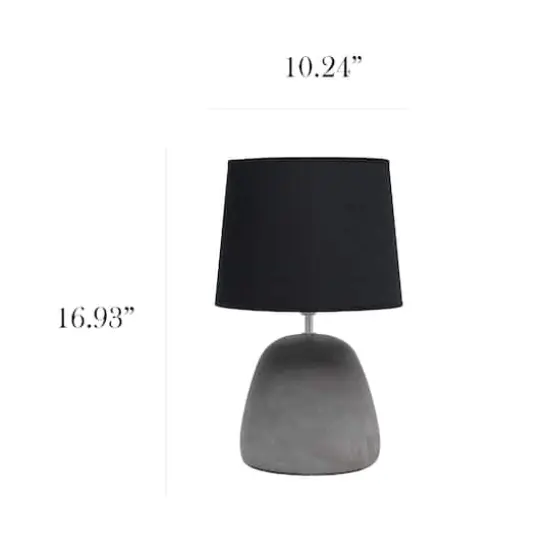 Simple Designs&trade; 17" Round Concrete Table Lamp Black {4}