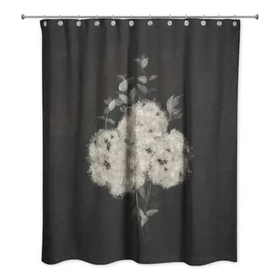 Moody Chalk Background Hydrangeas 71" x 74" Shower Curtain {3}