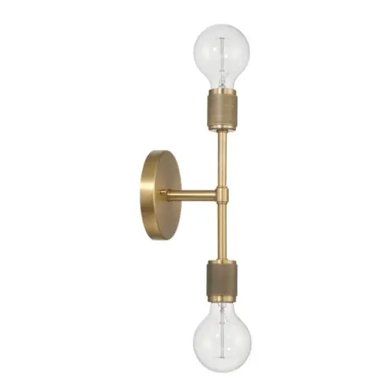 Hello Honey® Maxim 19" Gold Modern Minimalist Metal Exposed 2-Bulb Wall Sconce {8}
