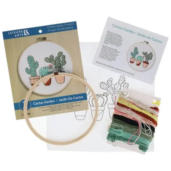Leisure Arts&reg; 6" Cactus Garden Embroidery Kit {4}