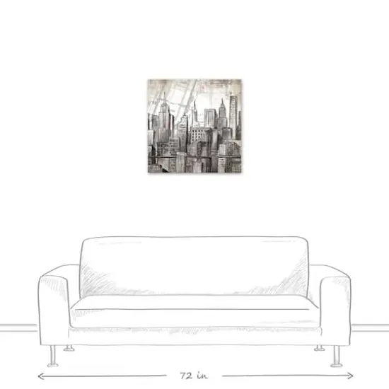 Sketched Skyline 24" x 24" Canvas Wall Art {4}
