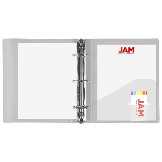 JAM Paper 1.5" Glass Twill Plastic Mini 3-Ring Binder {6}