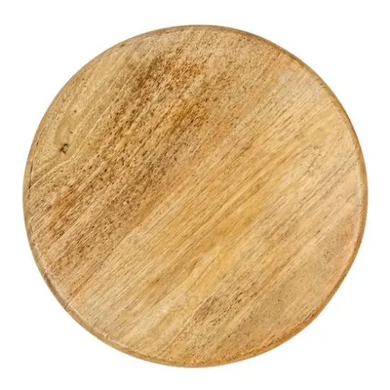 Hello Honey&reg; 10" Round Hand-Carved Mango Wood Cake Pedestal {4}