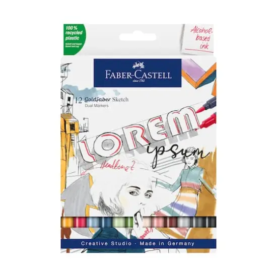 Faber-Castell&reg; Goldfaber 12 Color Dual Tip Sketch Markers {1}
