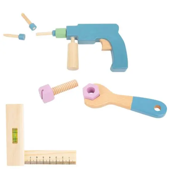 Small Foot Wooden Toys Premium Nordic Toolbox Playset {4}