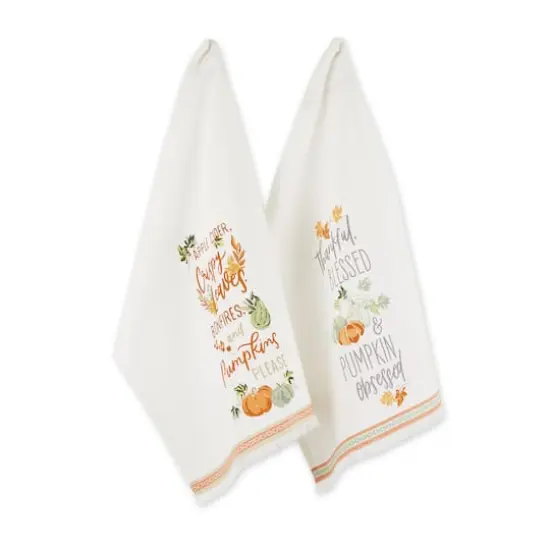 DII&reg; Autumn Pumpkins Printed Dishtowel Set {1}