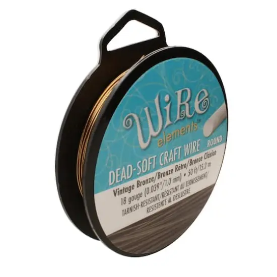 The Beadsmith® Wire Elements™ 18 Gauge Tarnish Resistant Soft Temper Wire, 50ft. Vintage Bronze {1}