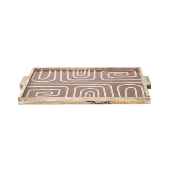 Hello Honey&reg; 15" Multicolor Abstract Elegance Mango Wood Tray {7}