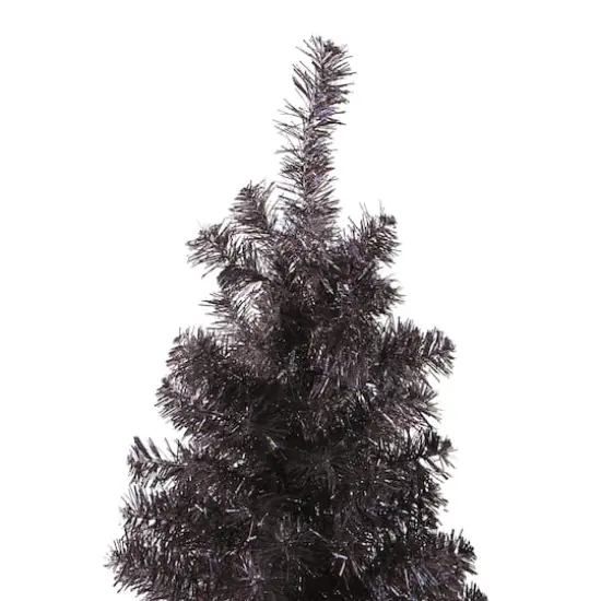 4ft. Unlit Holographic Brown Slim Artificial Tinsel Christmas Tree {4}