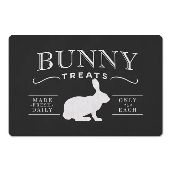 Bunny Treats On Charcoal 27" x 18" Floor Mat {1}