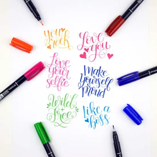 Tombow Fudenosuke Colors Hard Tip Brush Pens {13}