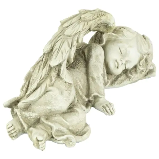 9.75" Heavenly Sleeping Cherub Angel Outdoor Garden Statue {5}