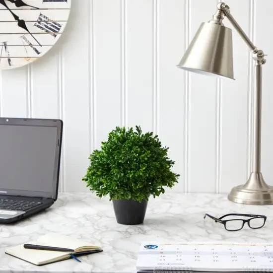 10&rdquo; Potted Boxwood Topiary Plant {6}