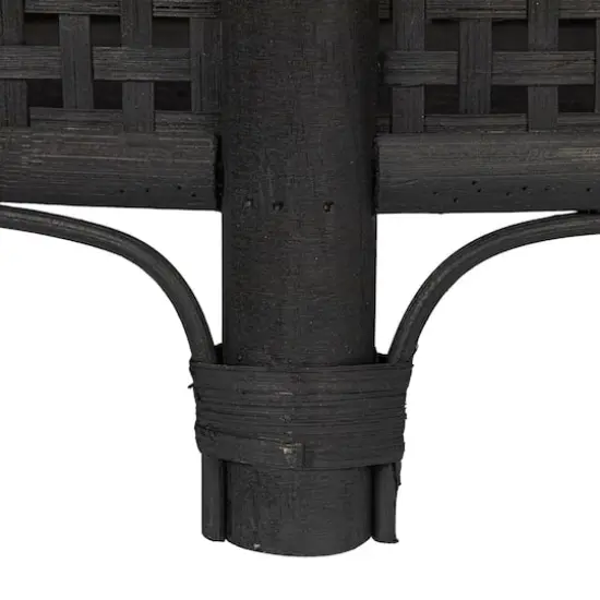 Hello Honey&reg; Round Bamboo & Rattan Accent Table Black {9}