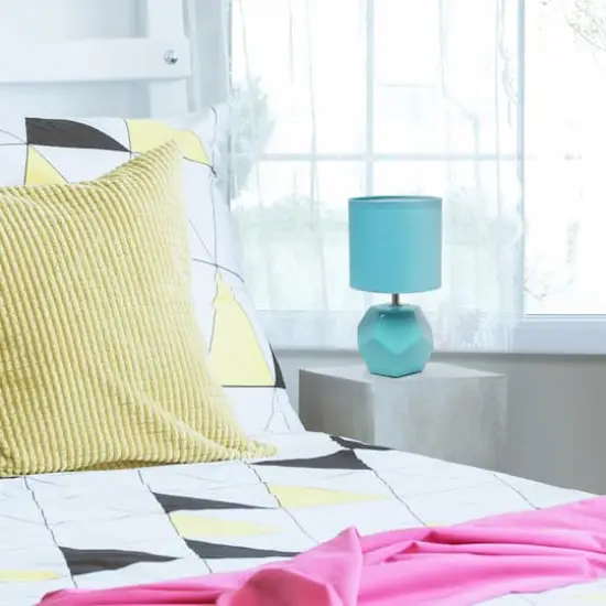 Simple Designs Round Prism Mini Table Lamp Blue {4}