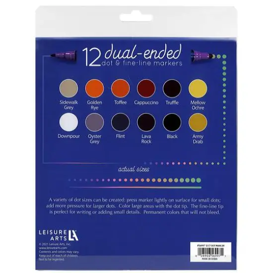 Leisure Arts&reg; Neutral Dual-Ended & Dot Marker Set {3}