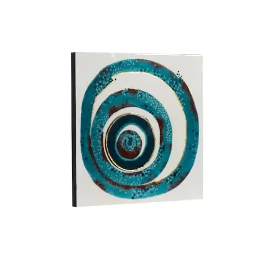 Blue Contemporary Abstract Wood Wall Decor, 24" x 24" {3}