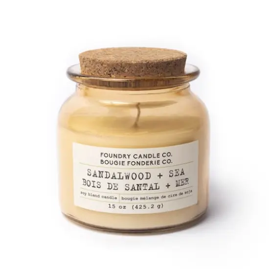 Foundry Candle Co. Soy Blend Scented Jar Candle Sandalwood and Sea {1}