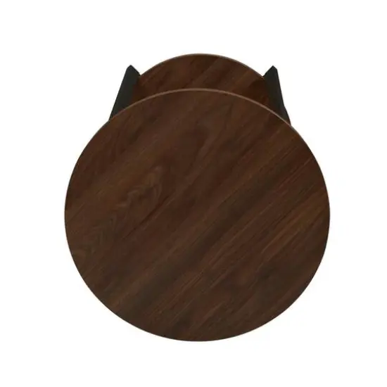 Household Essentials Jamestown 24" Round End Table Mid Century Walnut {12}