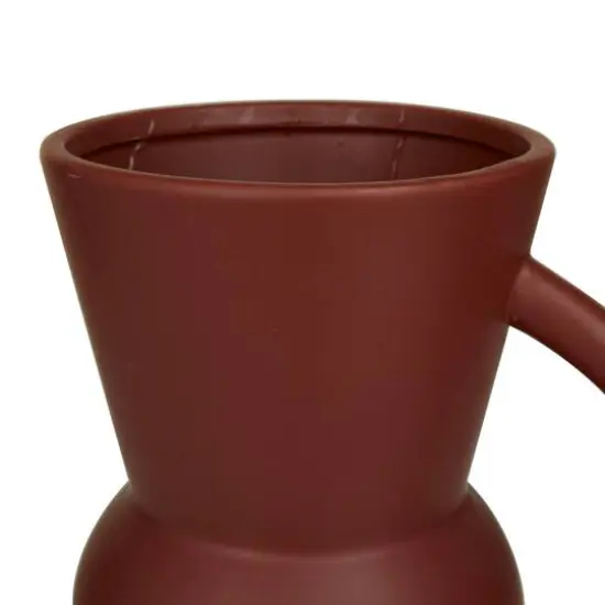 Set of 2" Maroon Stoneware Contemporary Vase 12" x 7" x 5" {6}