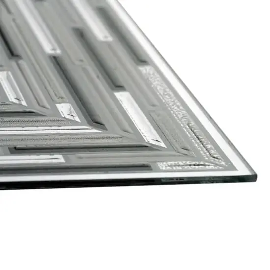 Head West Frameless Reeded Mosaic Printed Wall D&eacute;cor Mirror Charcoal {4}