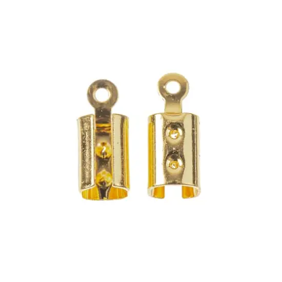12mm Metal Cord End Crimps, 10ct. by Bead Landing&trade; 18K Gold {3}