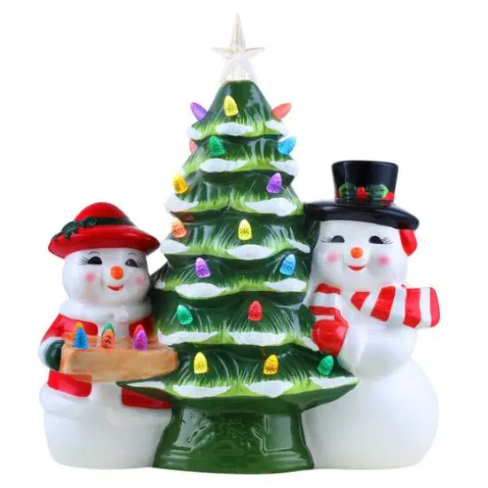 Mr. Christmas 12" Deck The Halls Mr & Mrs Snowman {1}