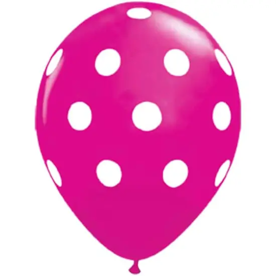 JAM Paper 12" Latex Party Balloons, 36ct. Magenta Polka Dot {1}