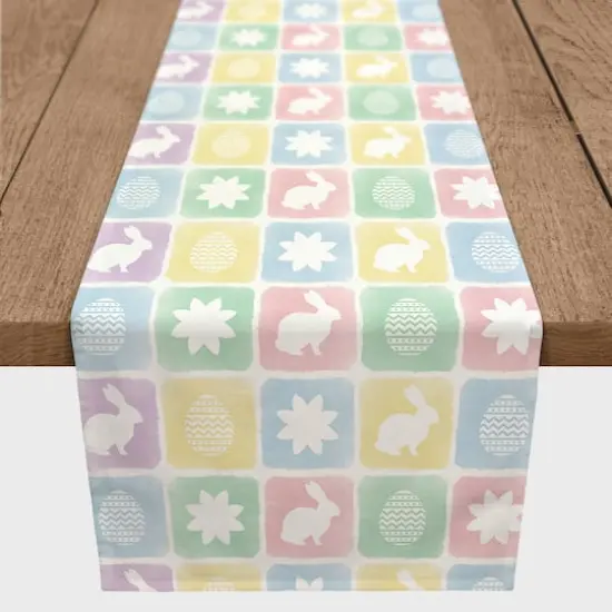 Easter Block Pattern 16" x 72" Poly Twill Table Runner {1}
