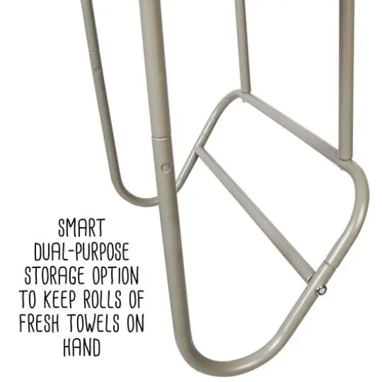 Honey Can Do 25" Steel Wall-Mounted Bathroom Towel Holder with Shelf {8}