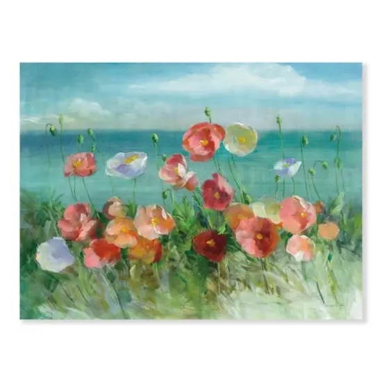  Designart - RW Coastal Poppies - Cottage Canvas Wall Art {1}